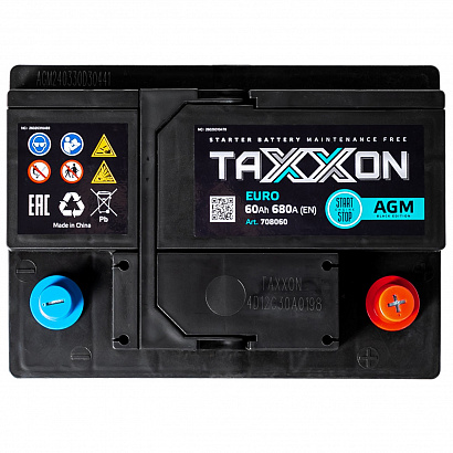 TAXXON AGM EURO 60ah R+ (708060)